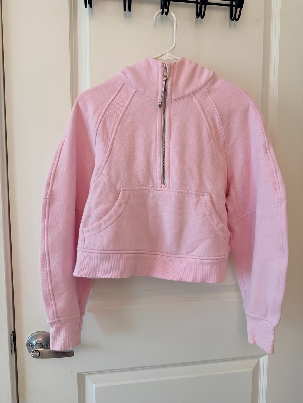 lululemon athletica Light Pink Cropped Half-Zip Sweater